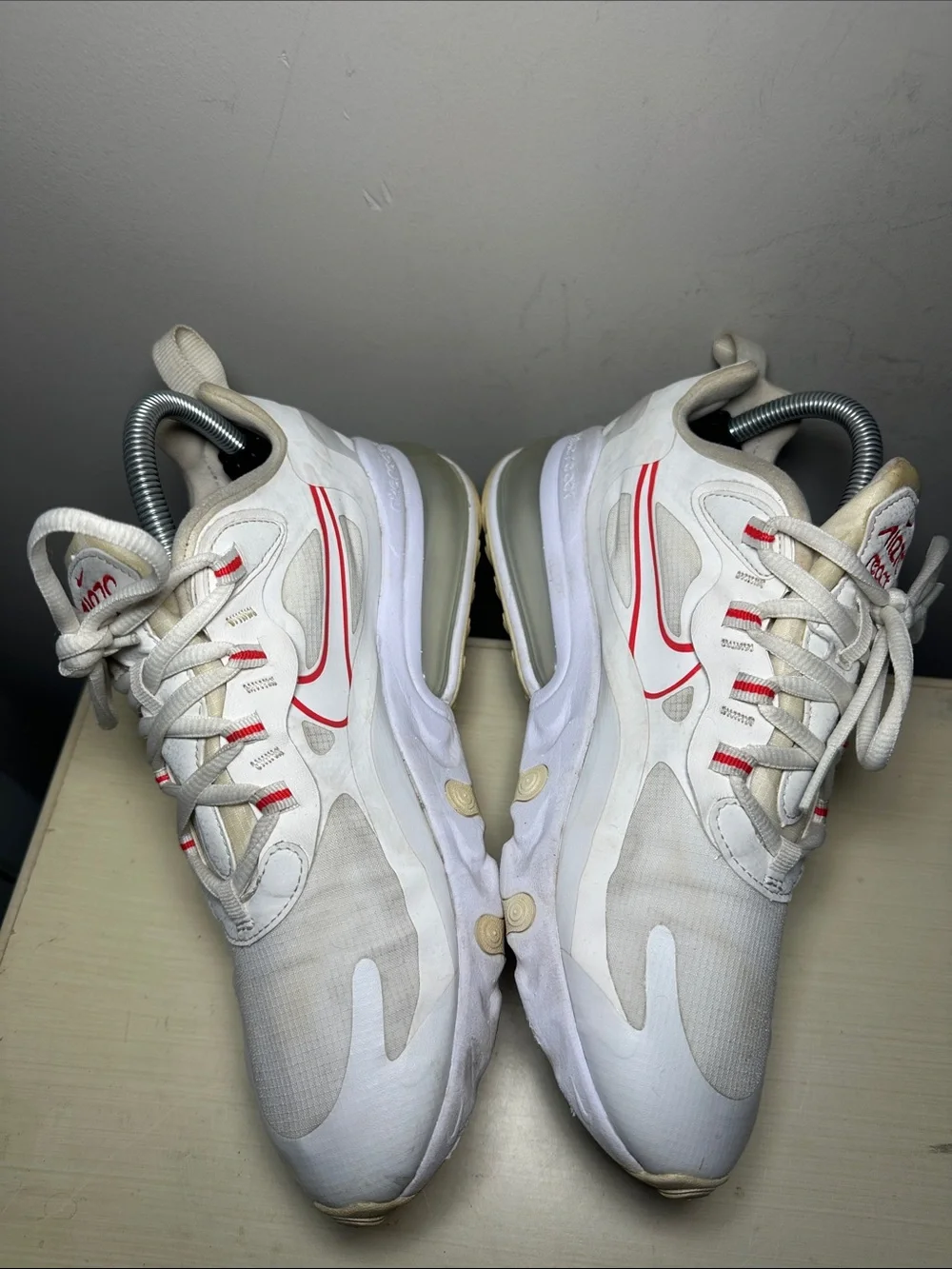 Nike air max 270 react summit White Sneakers with siren red accents - Picture 6 of 9